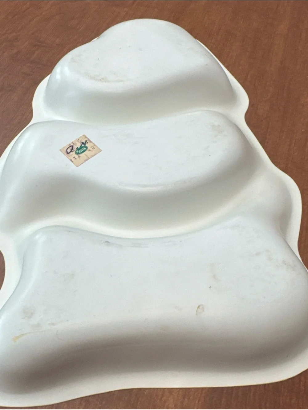 Vintage Santa Serving Tray - three sections Red & Green Holiday Design